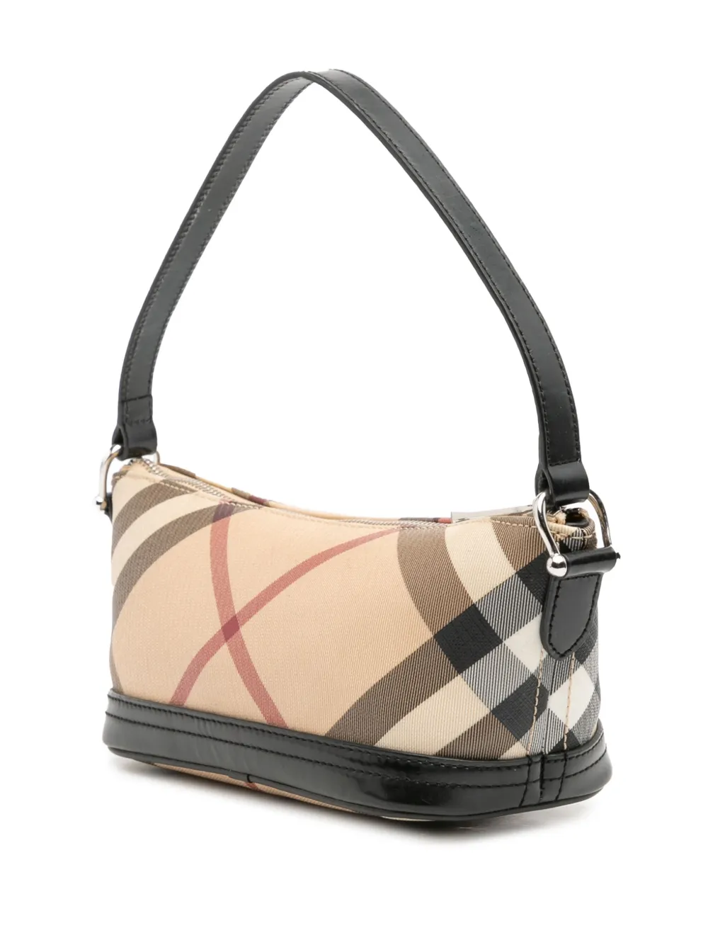 Pre-owned Burberry 2000-2017 Supernova Check Coated Canvas Shoulder Bag In Brown