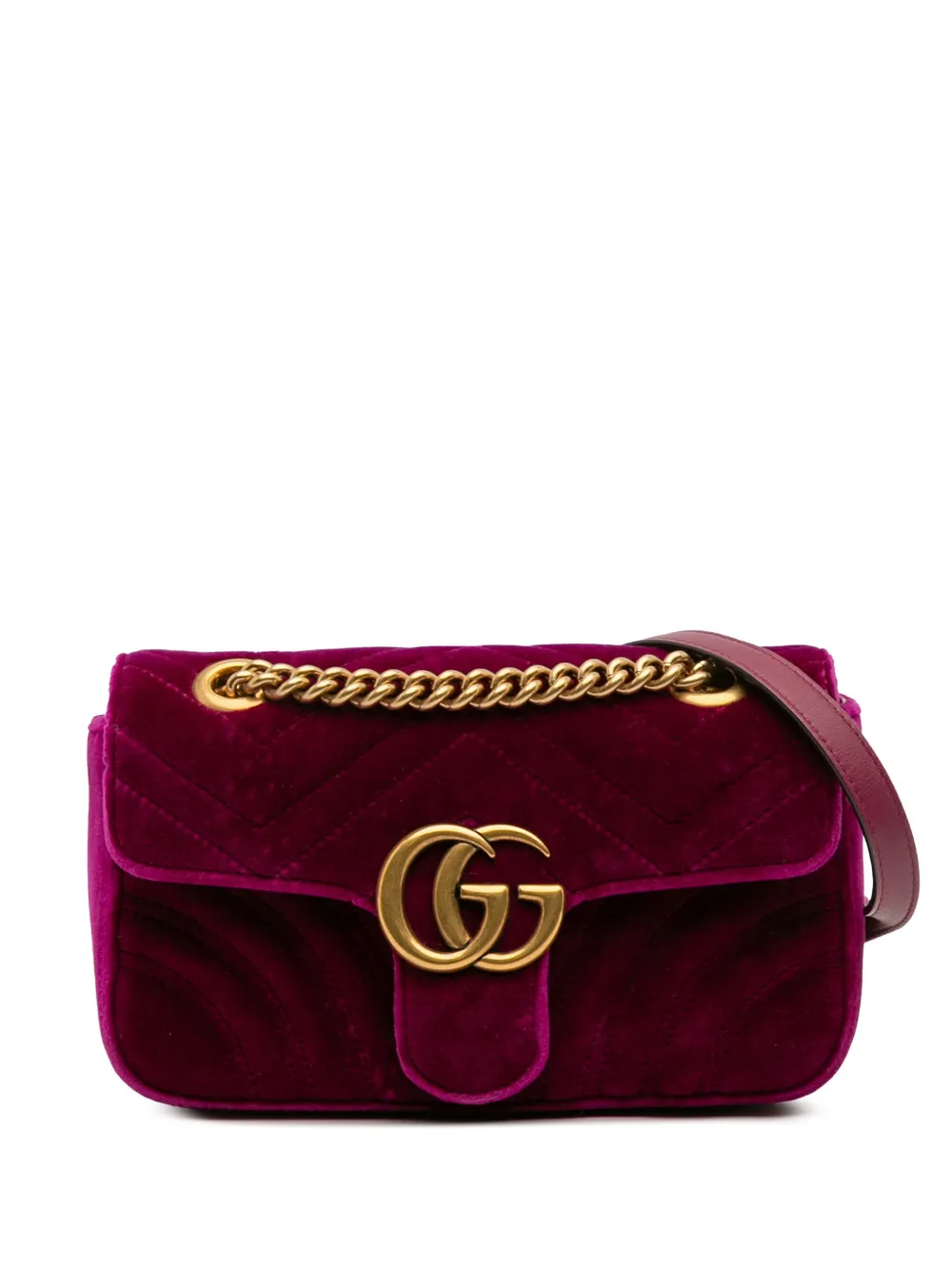 Gucci Pre-Owned 2016-2025 Small GG Marmont Matelasse Velvet shoulder bag | Purple | Image 1