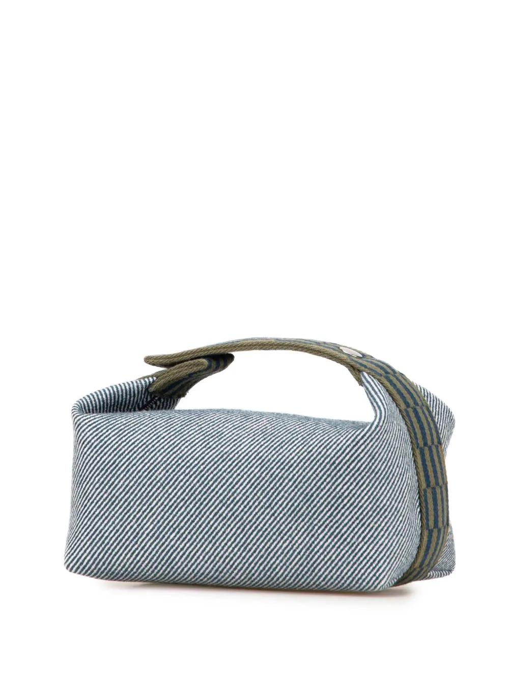Pre-owned Hermes 2021-2025 Small Wool Bride A Brac H Natte Case Vanity Bag In Blue