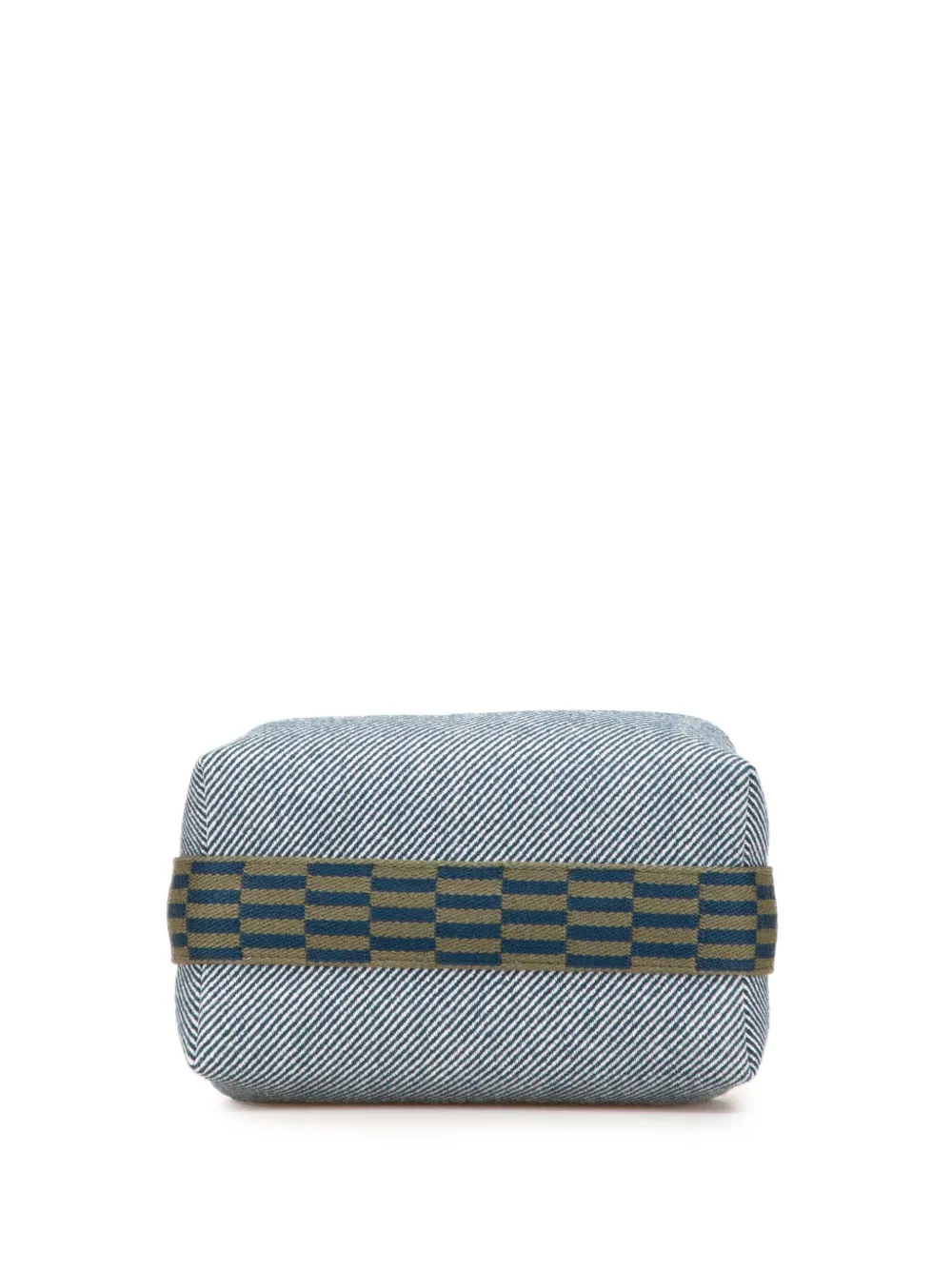 Pre-owned Hermes 2021-2025 Small Wool Bride A Brac H Natte Case Vanity Bag In Blue