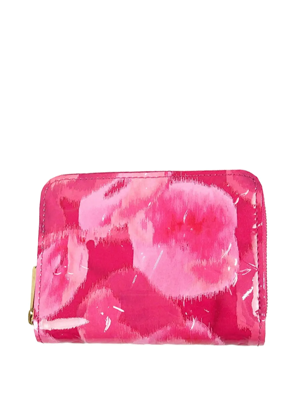 Pre-owned Louis Vuitton 2012 Monogram Vernis Ikat Zippy Purse Coin Pouch In Pink