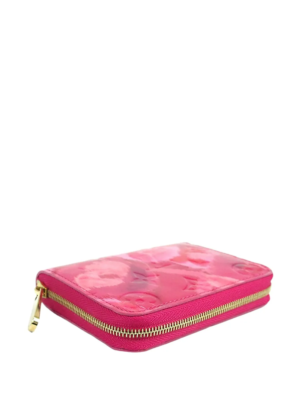 Pre-owned Louis Vuitton 2012 Monogram Vernis Ikat Zippy Purse Coin Pouch In Pink