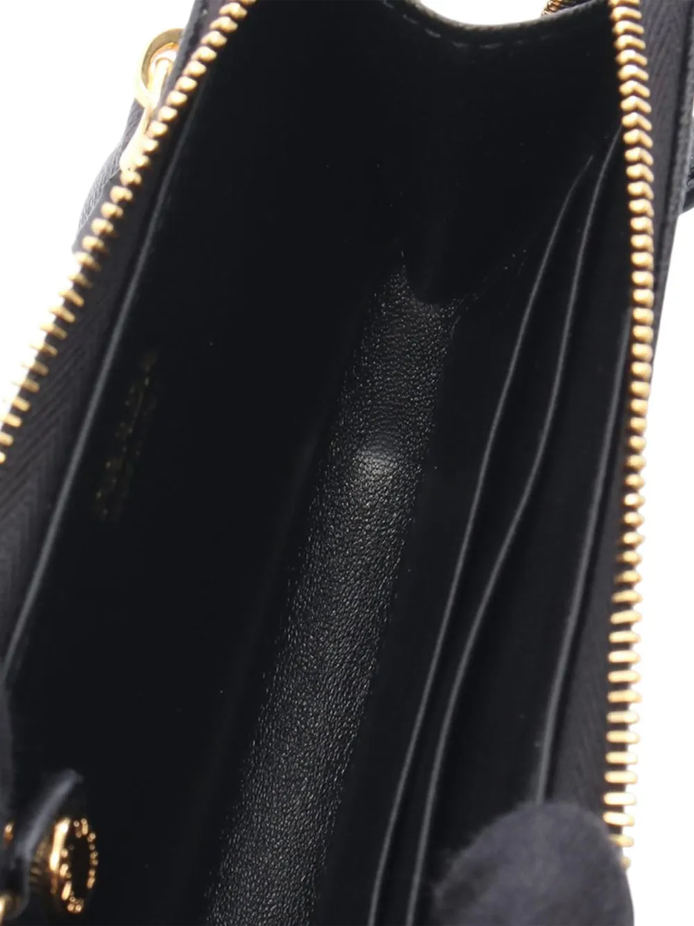 Pre-owned Prada 2013-2025 Saffiano Zip Case Coin Pouch In Black