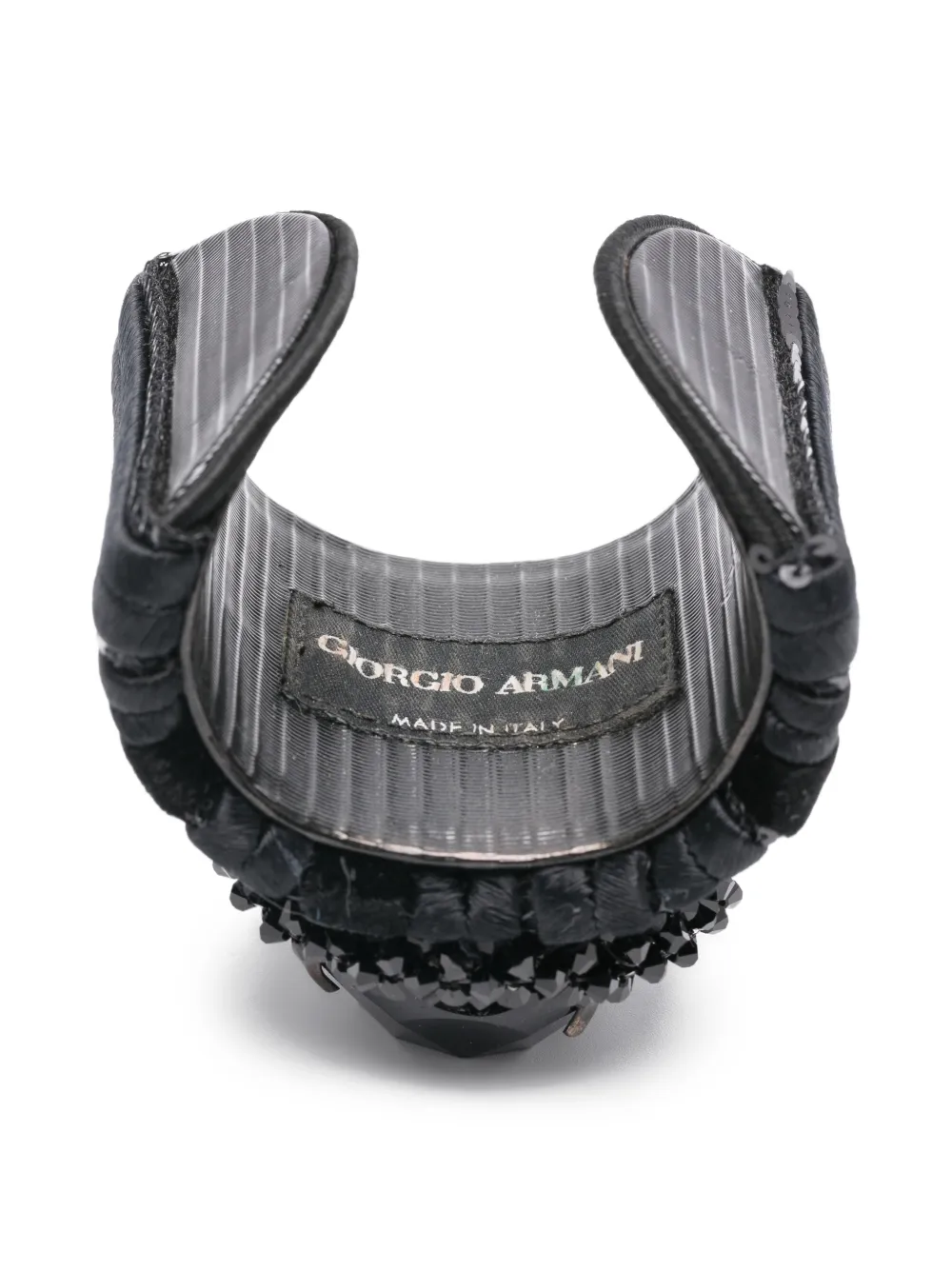 GIORGIO ARMANI Pre-owned 1990s Embellished Bracelet In Black