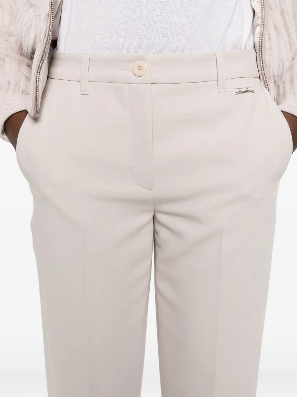 Marccain High-waisted Trousers In Neutral