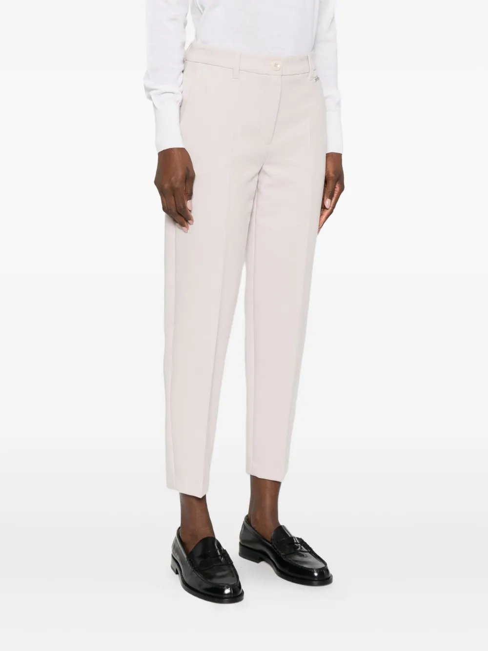 Marccain High-waisted Trousers In Neutral