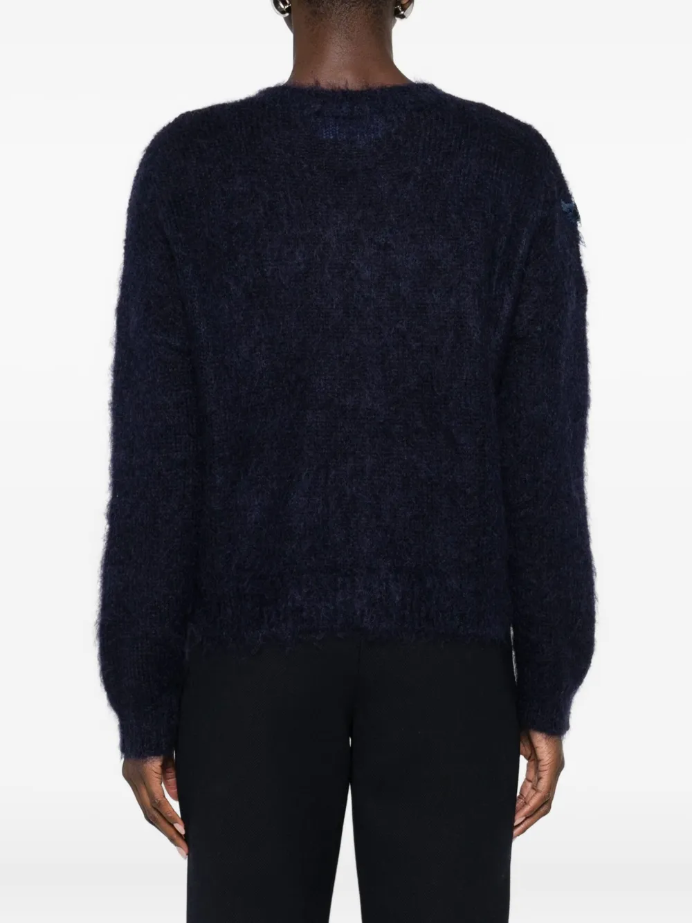 Blugirl Classic Knit Sweater With Round Neckline In Blue