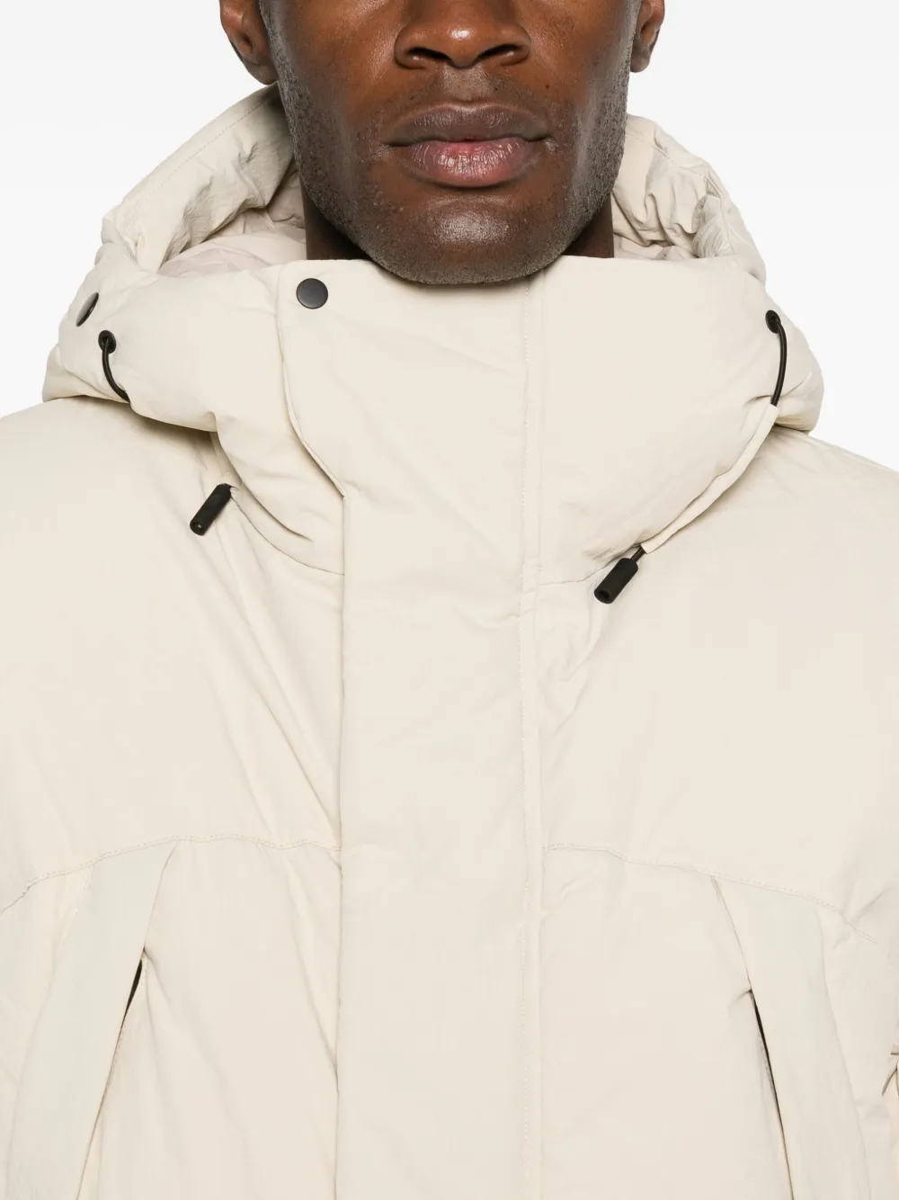 Jg1 Padded Hooded Coat In Neutral