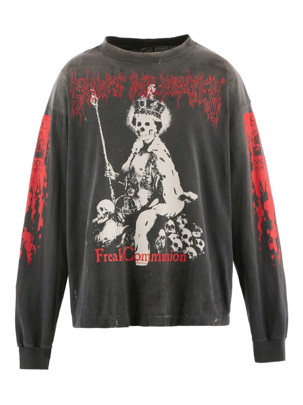 SAINT MXXXXXX graphic-print long-sleeve T-shirt | Black | Image 1