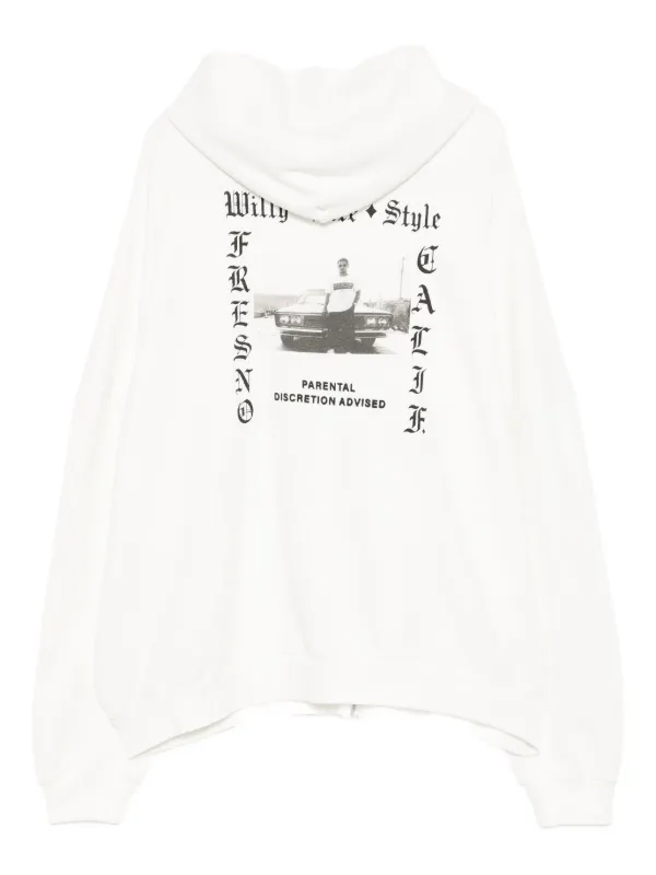 Willy Chavarria  ホワイトパーカー Willy Chavarria ジップアップ パーカー | ホワイト | FARFETCH JP