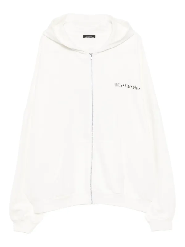 Willy Chavarria  ホワイトパーカー Willy Chavarria ジップアップ パーカー | ホワイト | FARFETCH JP