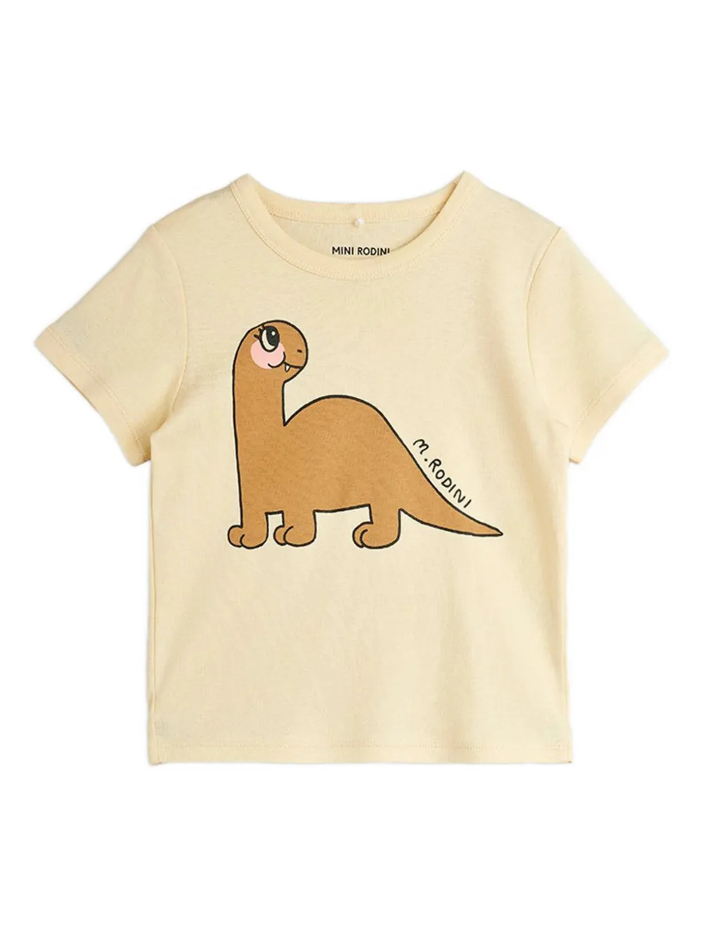 Mini Rodini dinosaur-print T-shirt - Toni neutri