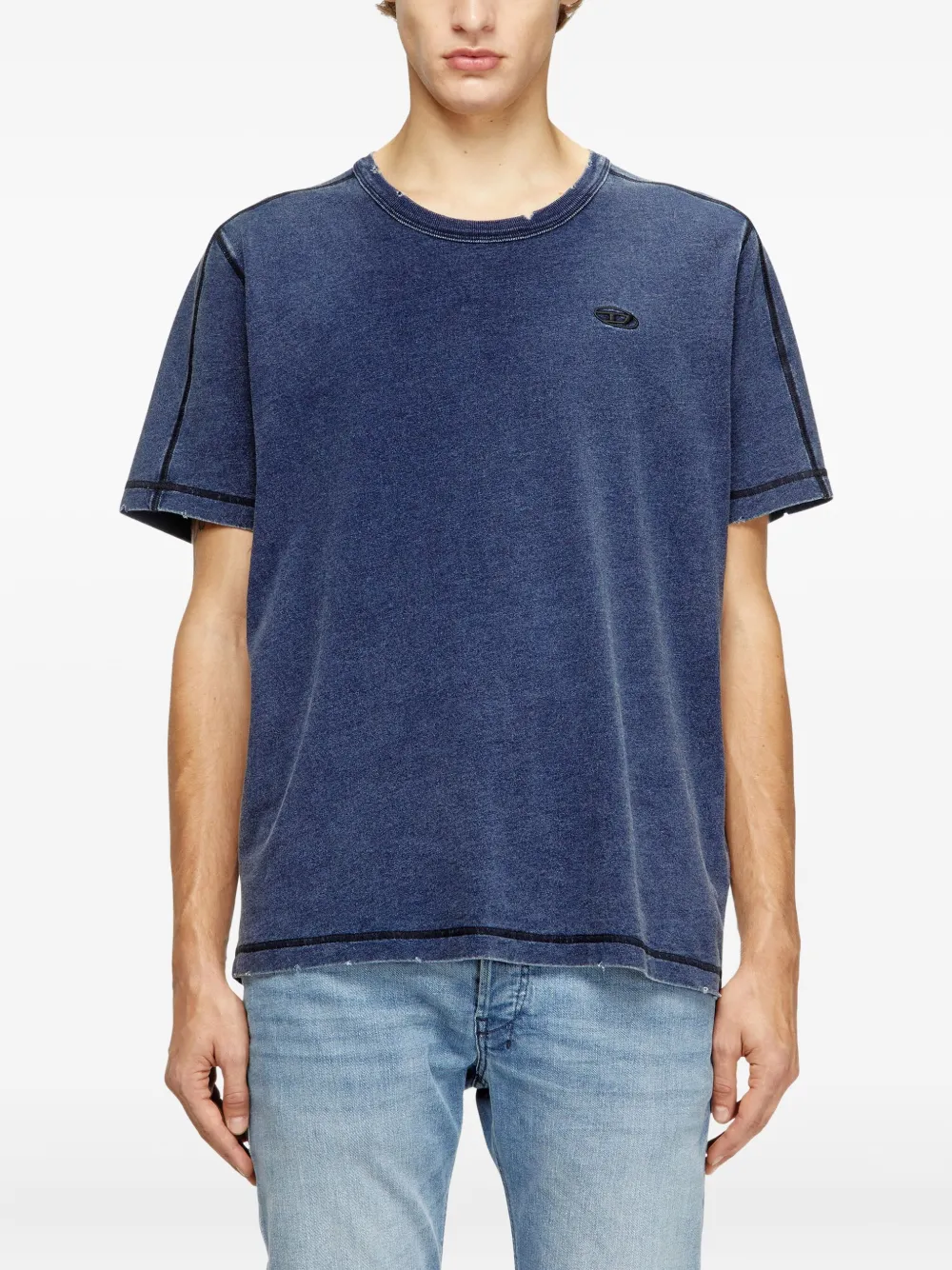 Diesel T-ADJIND-NEW T-shirt Blauw