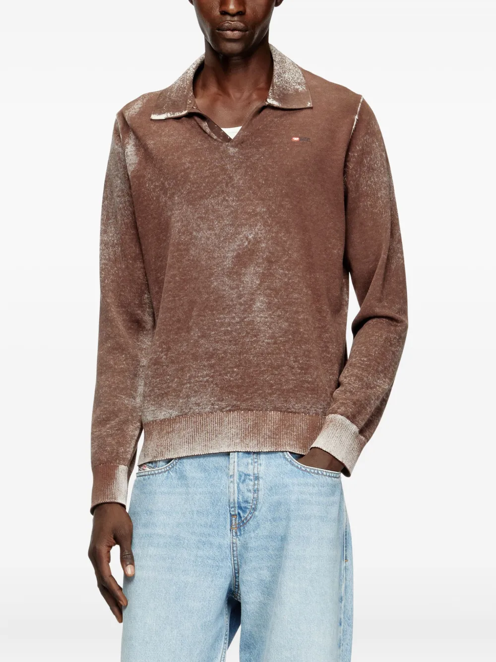 Diesel K-Lawrence trui met kraag Bruin