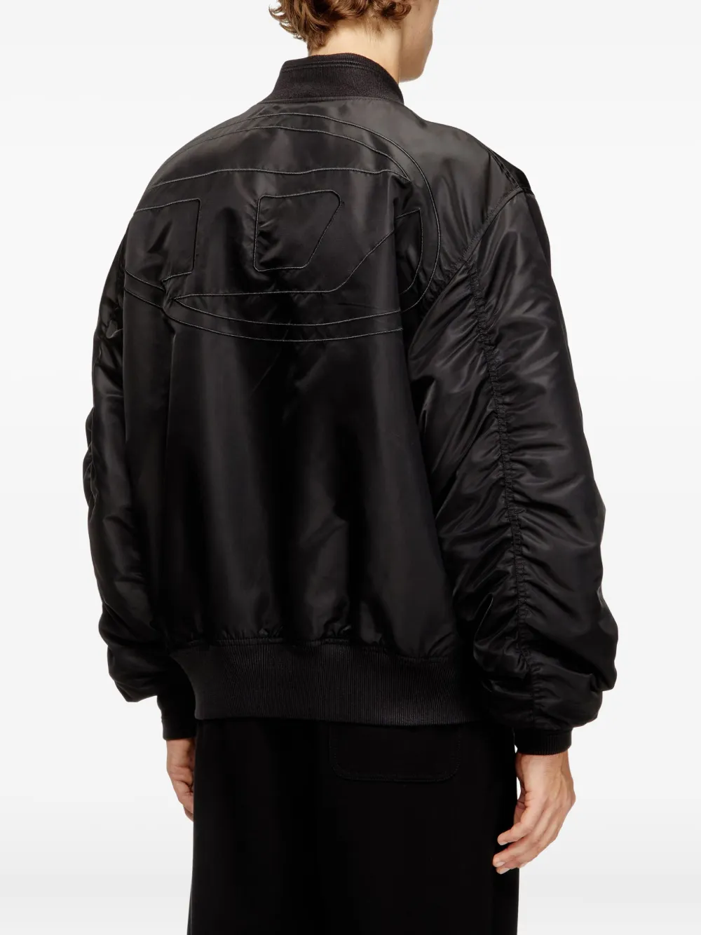 Diesel Gewatteerd jack met logo applicatie Zwart