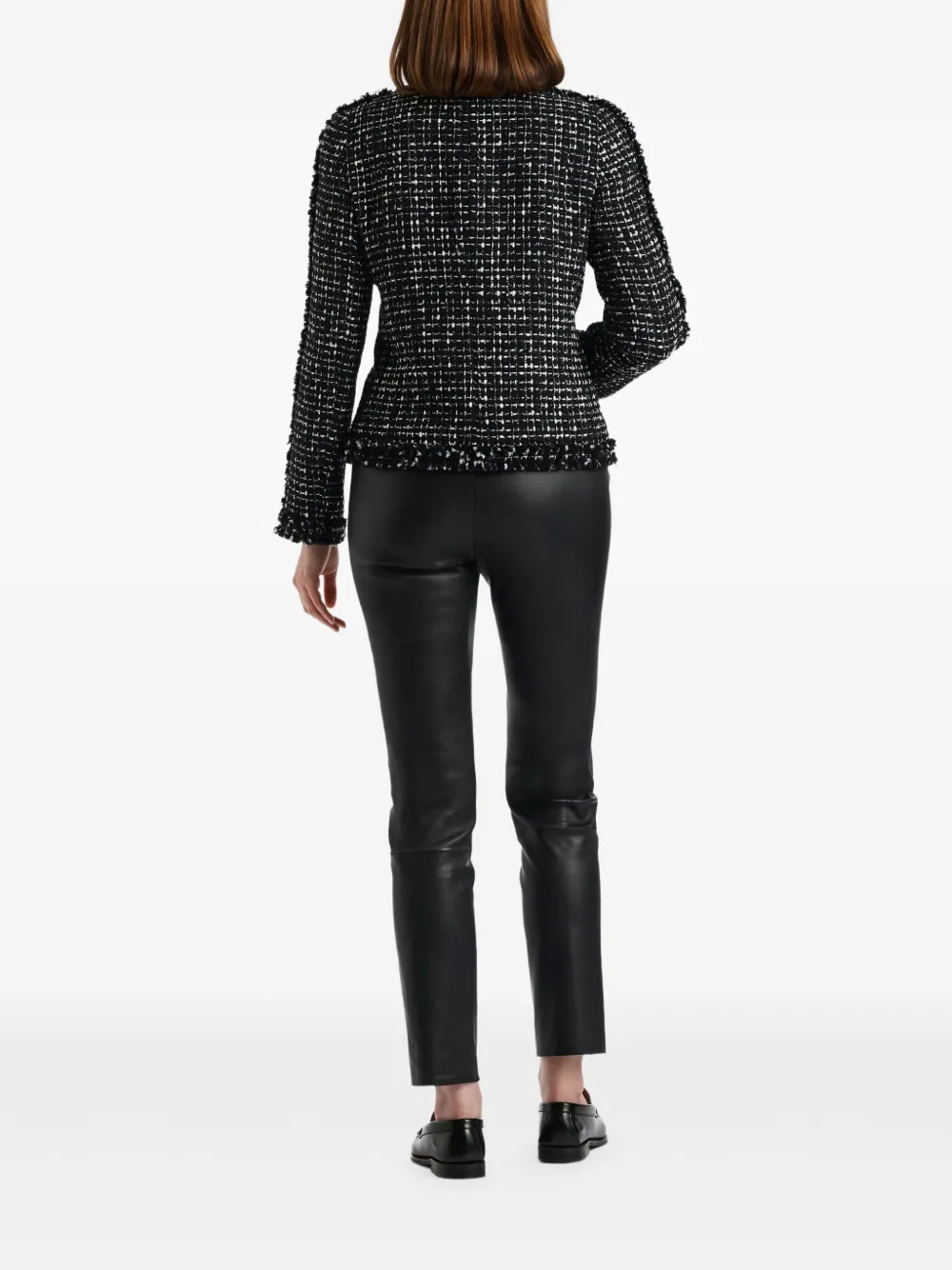 Weill Paris Fringed Tweed Jacket In Black