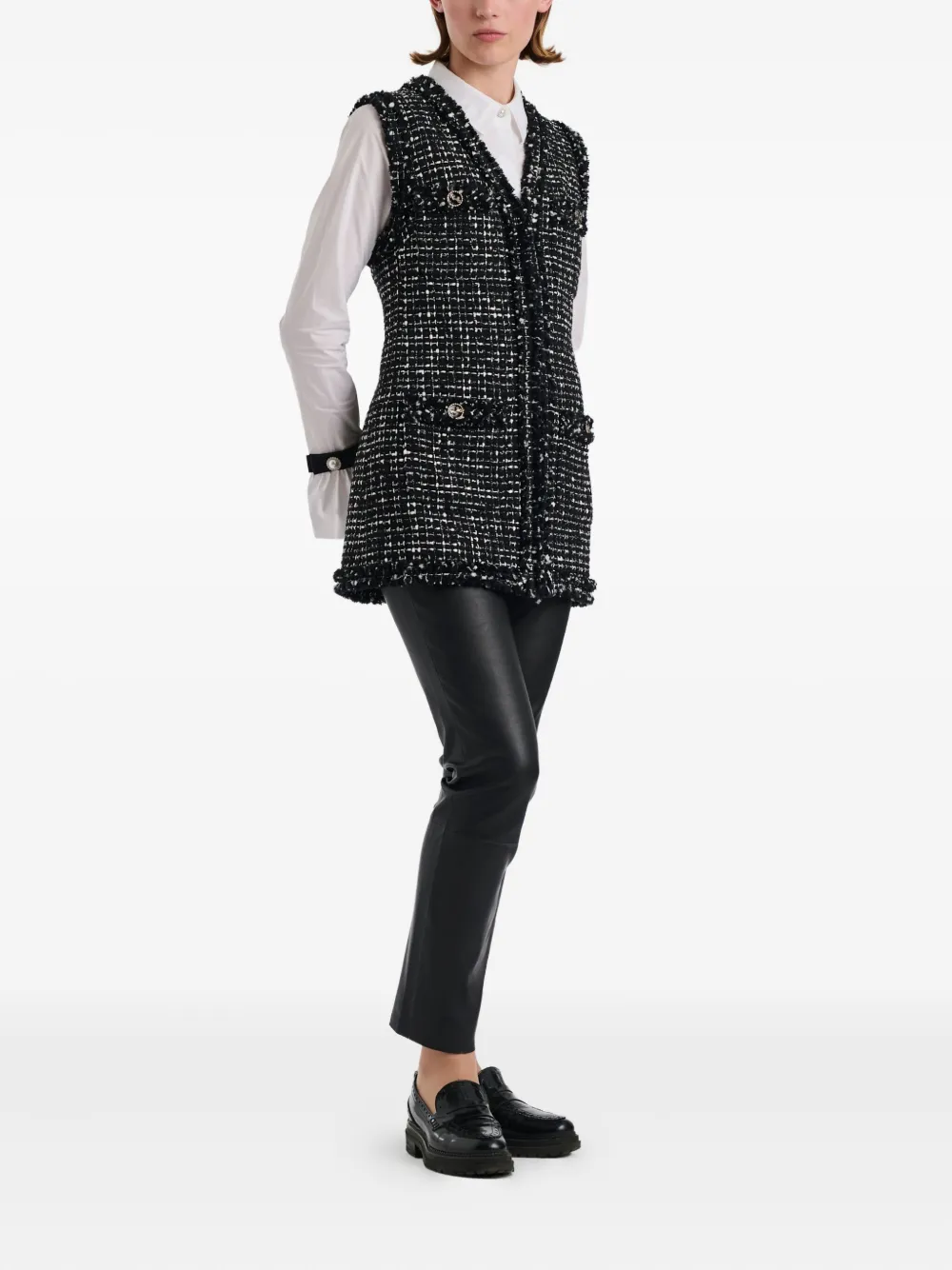 WEILL PARIS fringed tweed sleeveless jacket | Waistcoats & Gilets | Image 2
