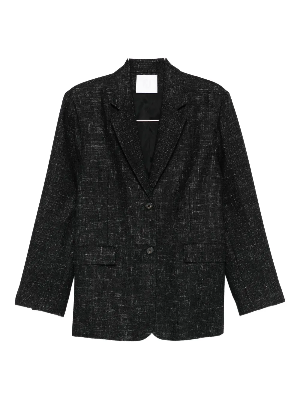 Su Buttoned Flap-pocket Jacket In Black