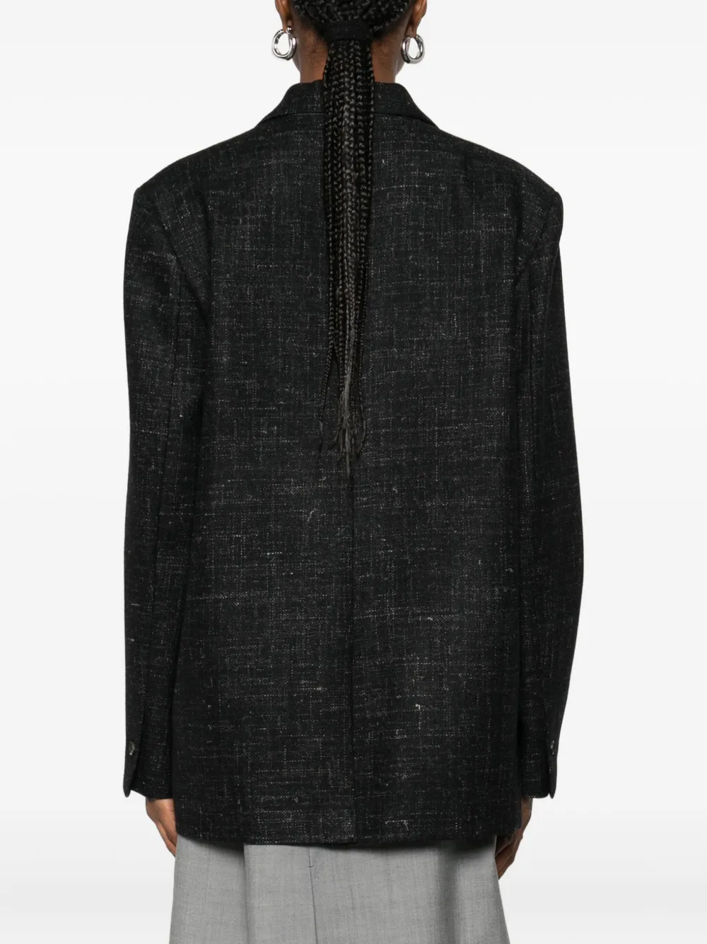 Su Buttoned Flap-pocket Jacket In Black