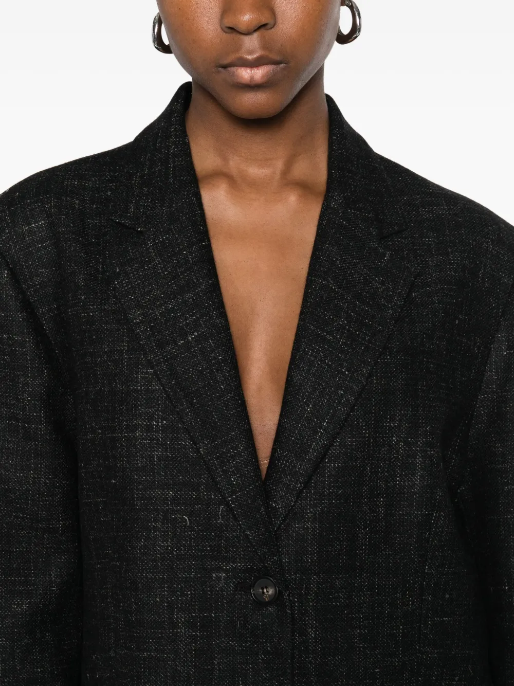 Su Buttoned Flap-pocket Jacket In Black