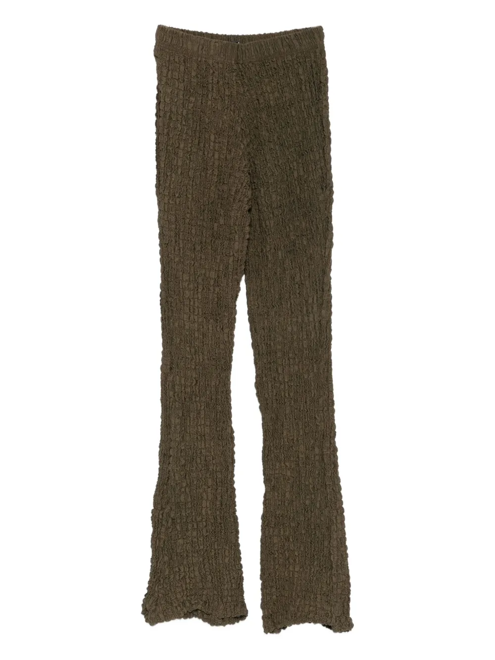 Song For The Mute Seersucker-texture Trousers In Green