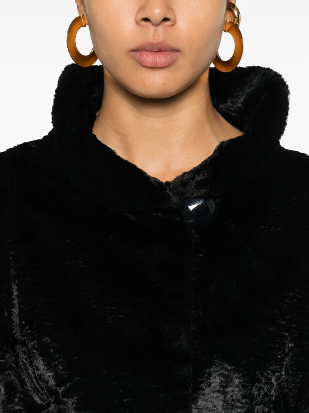 Pre-owned A.n.g.e.l.o. Vintage Cult 1980s Collared Coat In Black