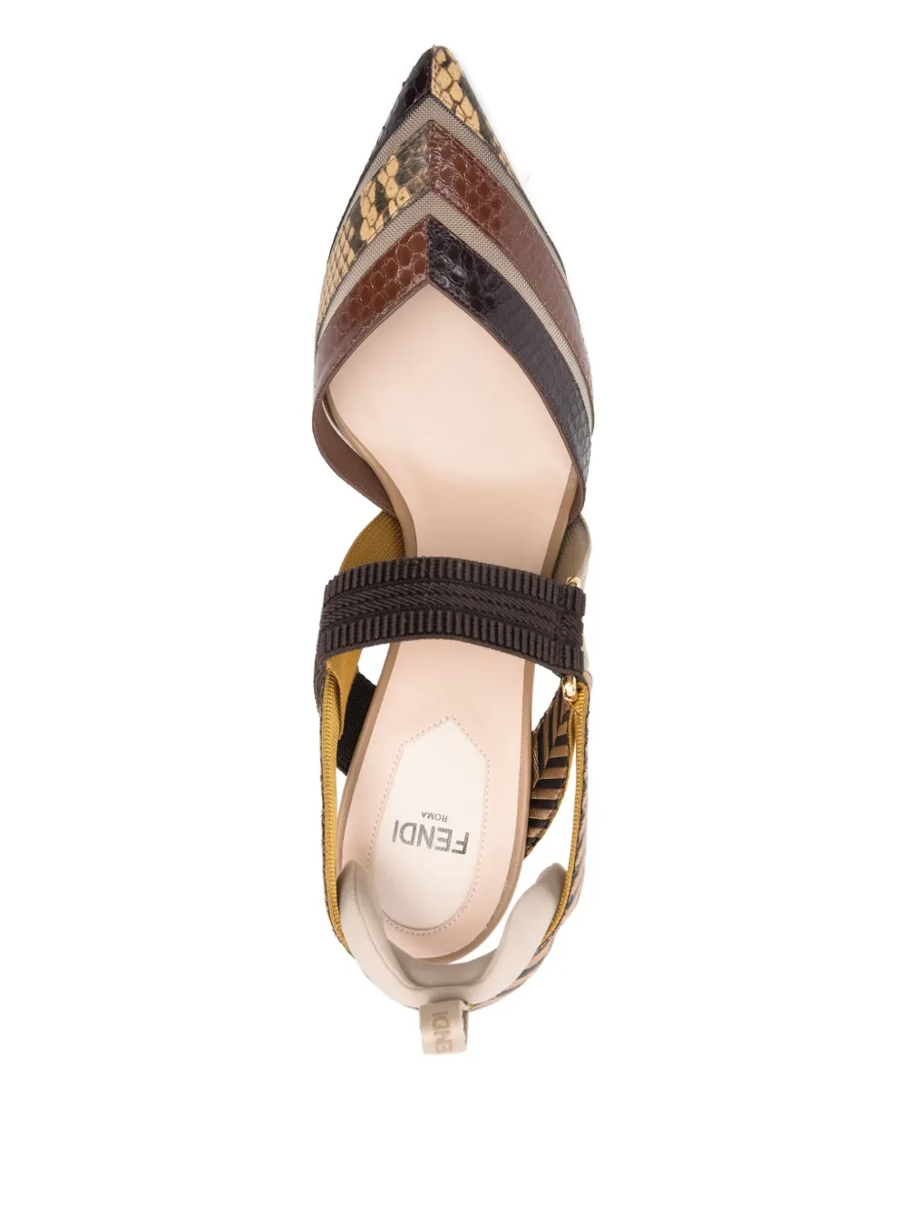 FENDI Pumps met puntige neus Bruin