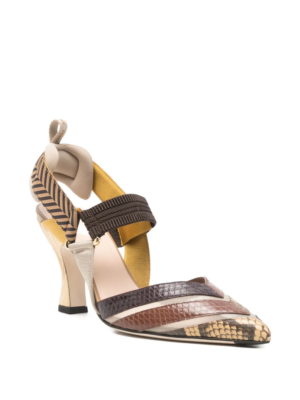 FENDI Pumps met puntige neus Bruin