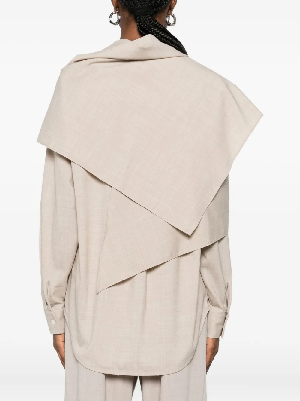 Su Draped-detail Blouse In Neutral