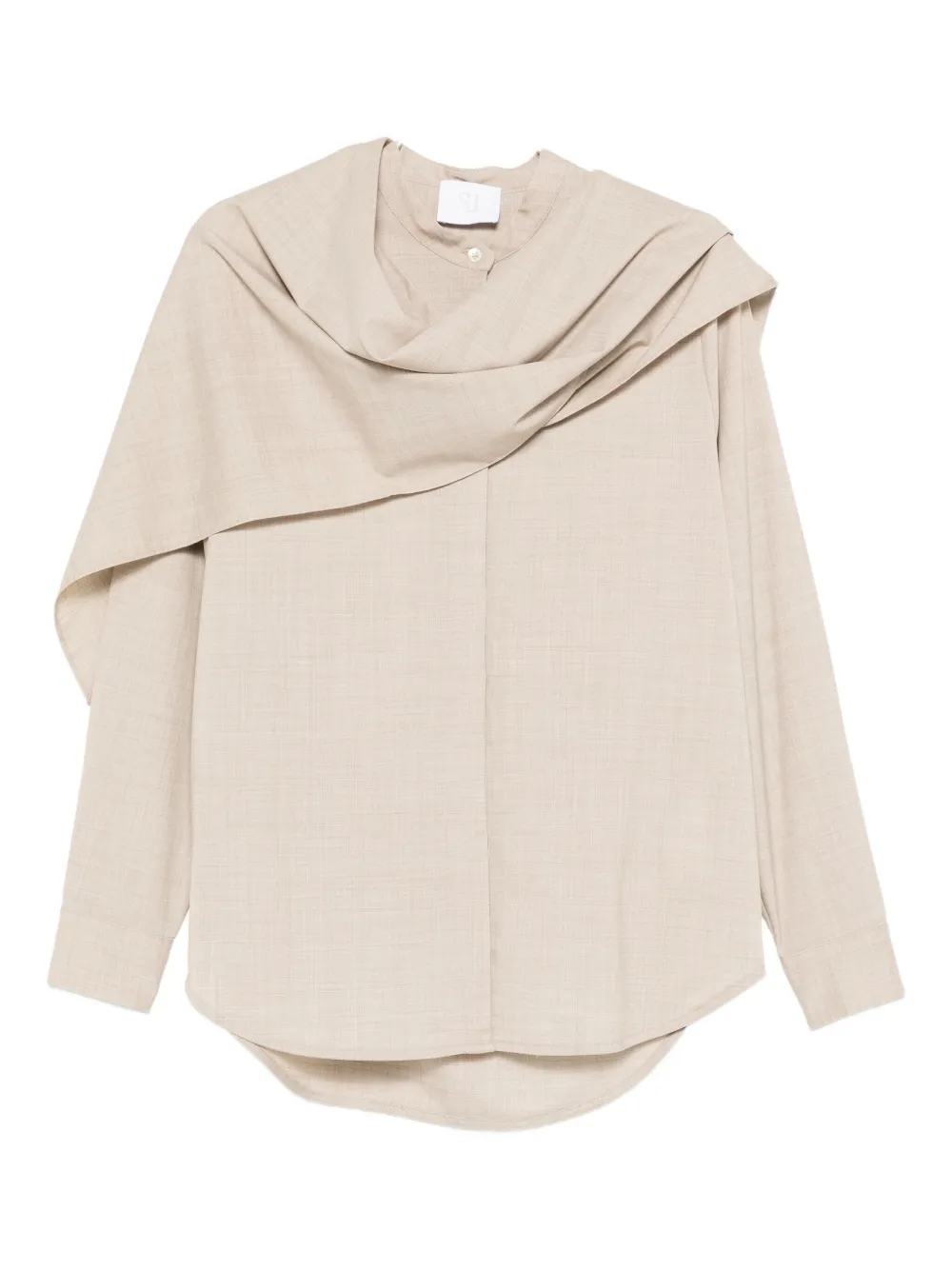 Su Draped-detail Blouse In Neutral