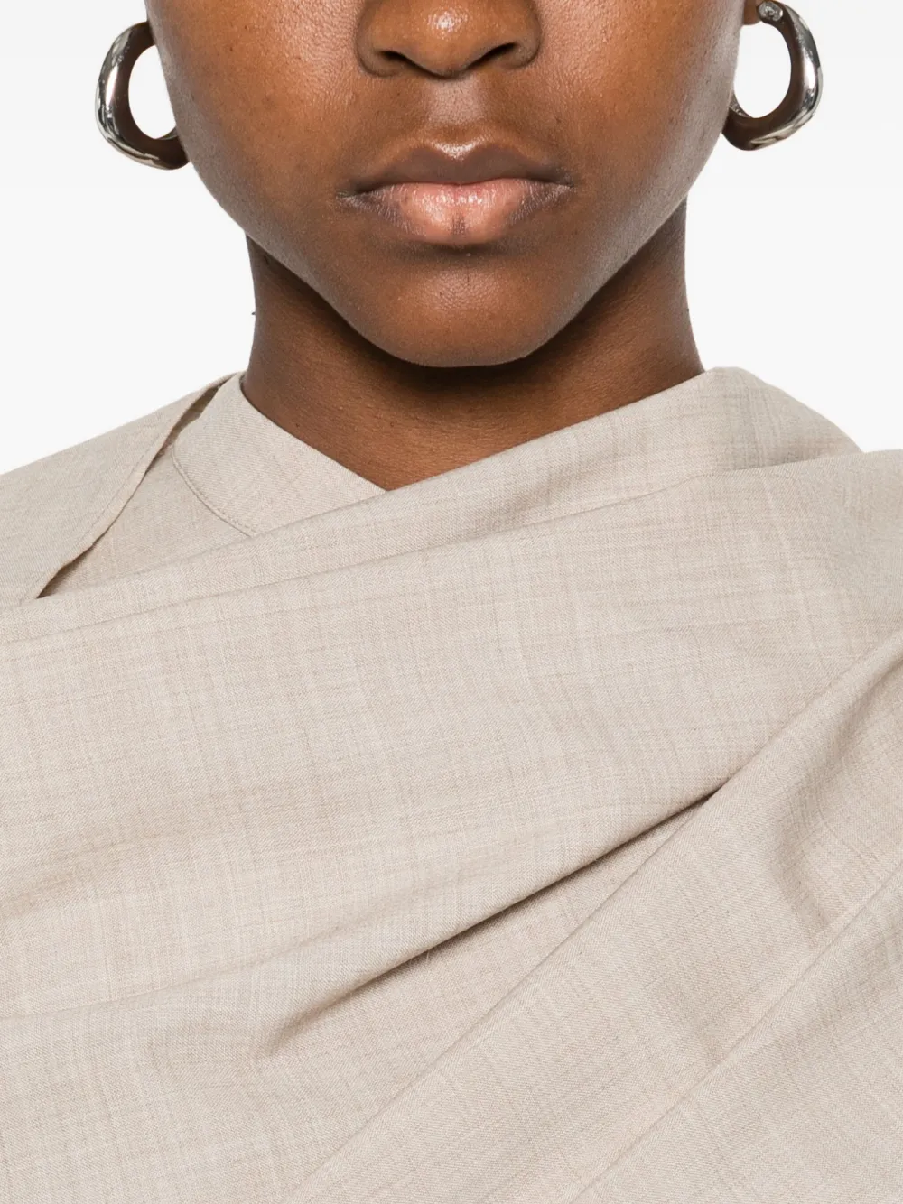 Su Draped-detail Blouse In Neutral