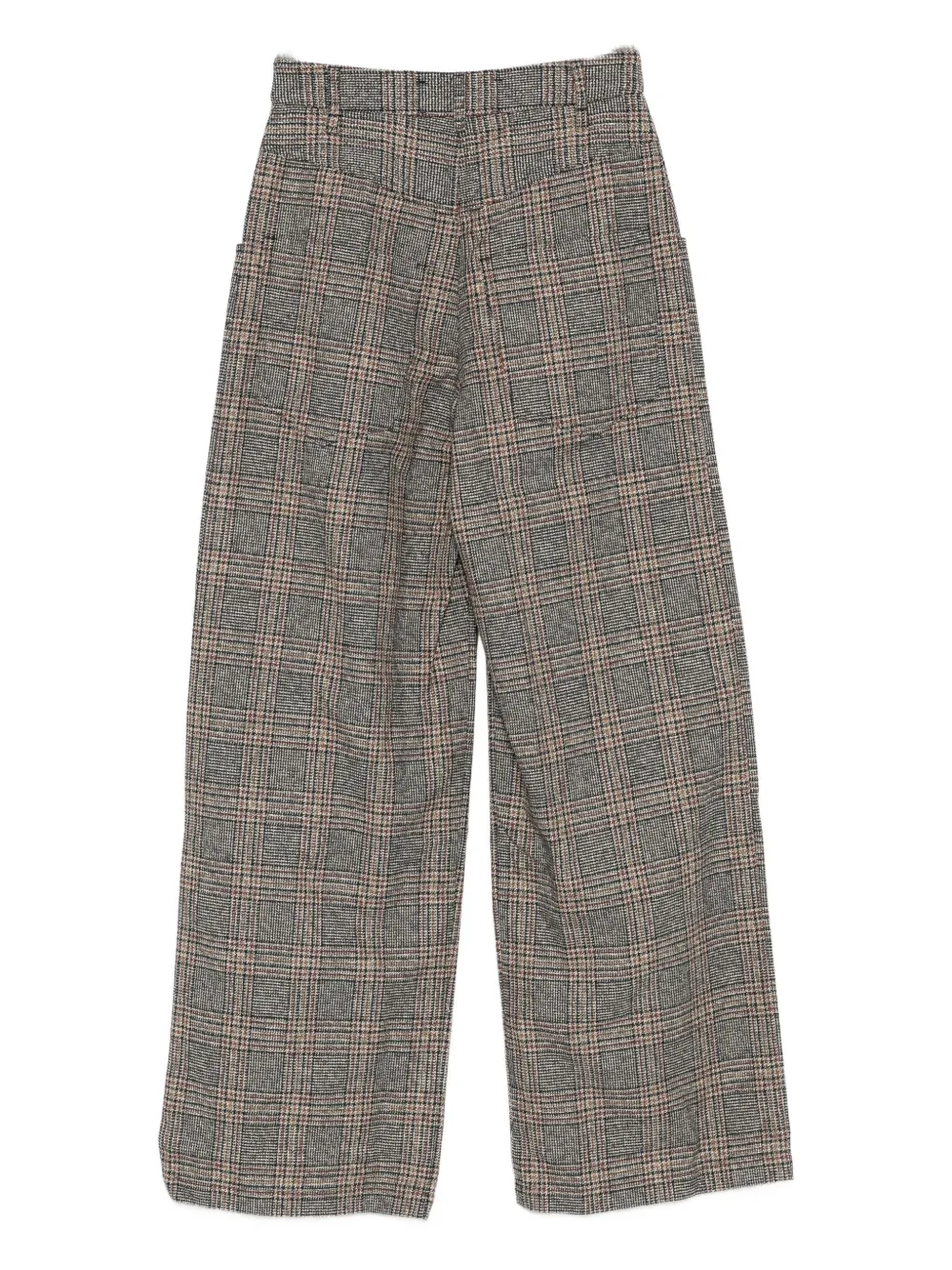 Song For The Mute floral-appliqué checked trousers | Wide-Leg Pants | Image 2