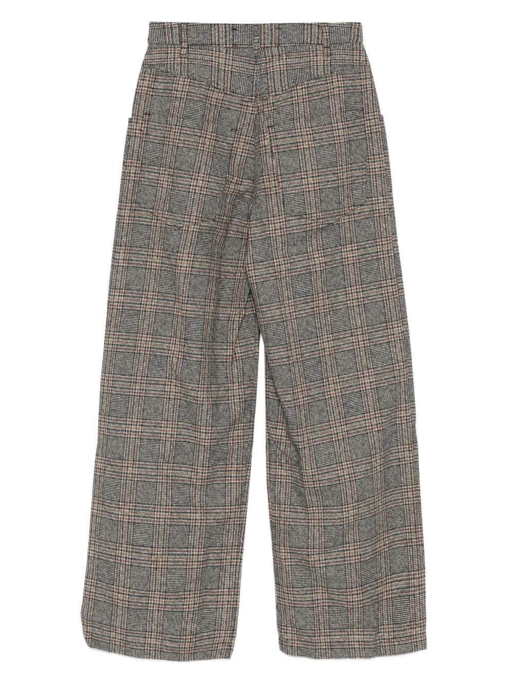 Song For The Mute floral-appliqué checked trousers | Wide-Leg Pants | Image 2