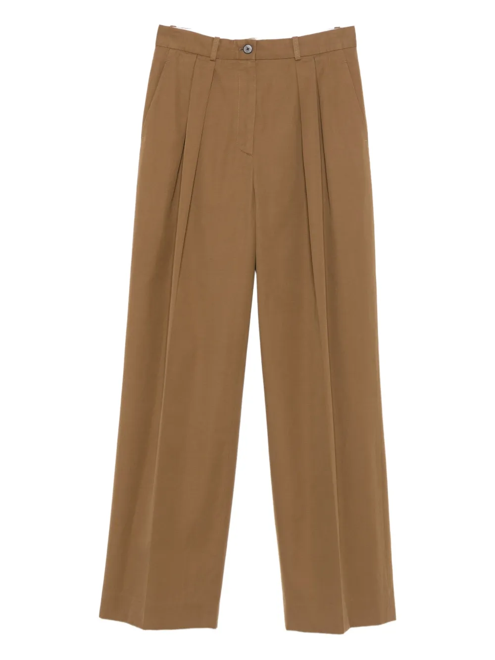 The Row Pleated Straight-leg Trousers In Brown