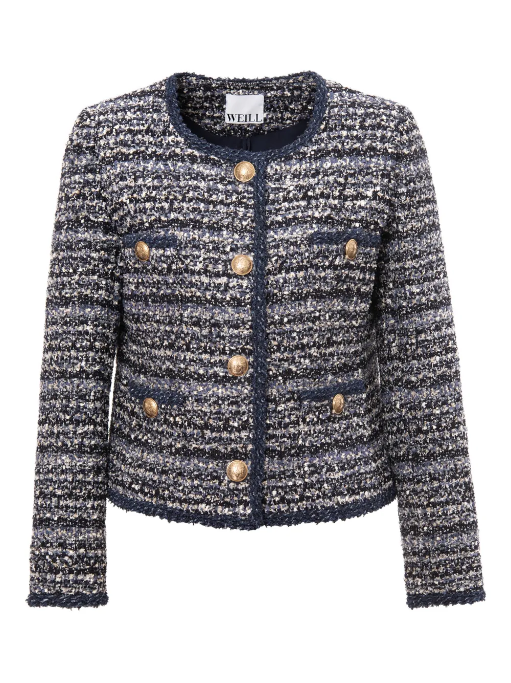 WEILL PARIS denim-style tweed jacket | Blue | Image 1