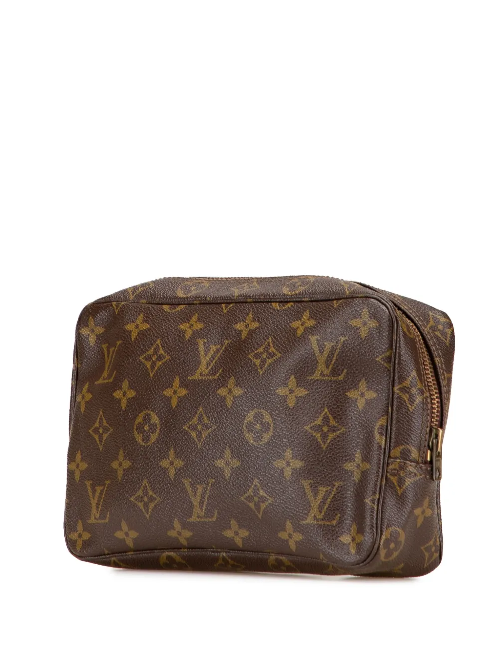 Pre-owned Louis Vuitton 1990-2025 Monogram Trousse Toilette 23 Clutch Bag In Brown