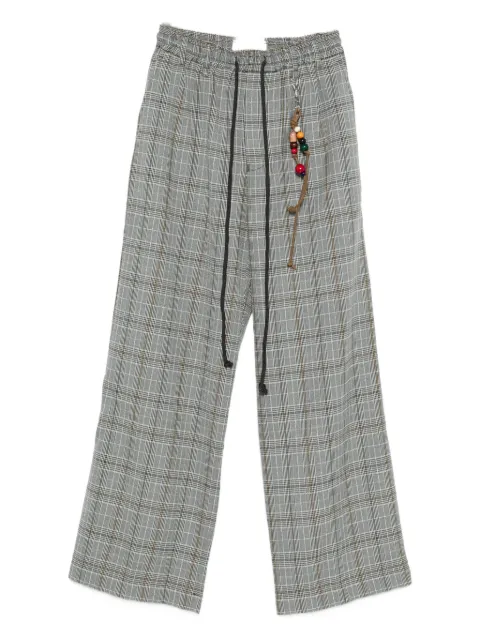 Song For The Mute pantalones con cordones en la pretina y motivo de cuadros