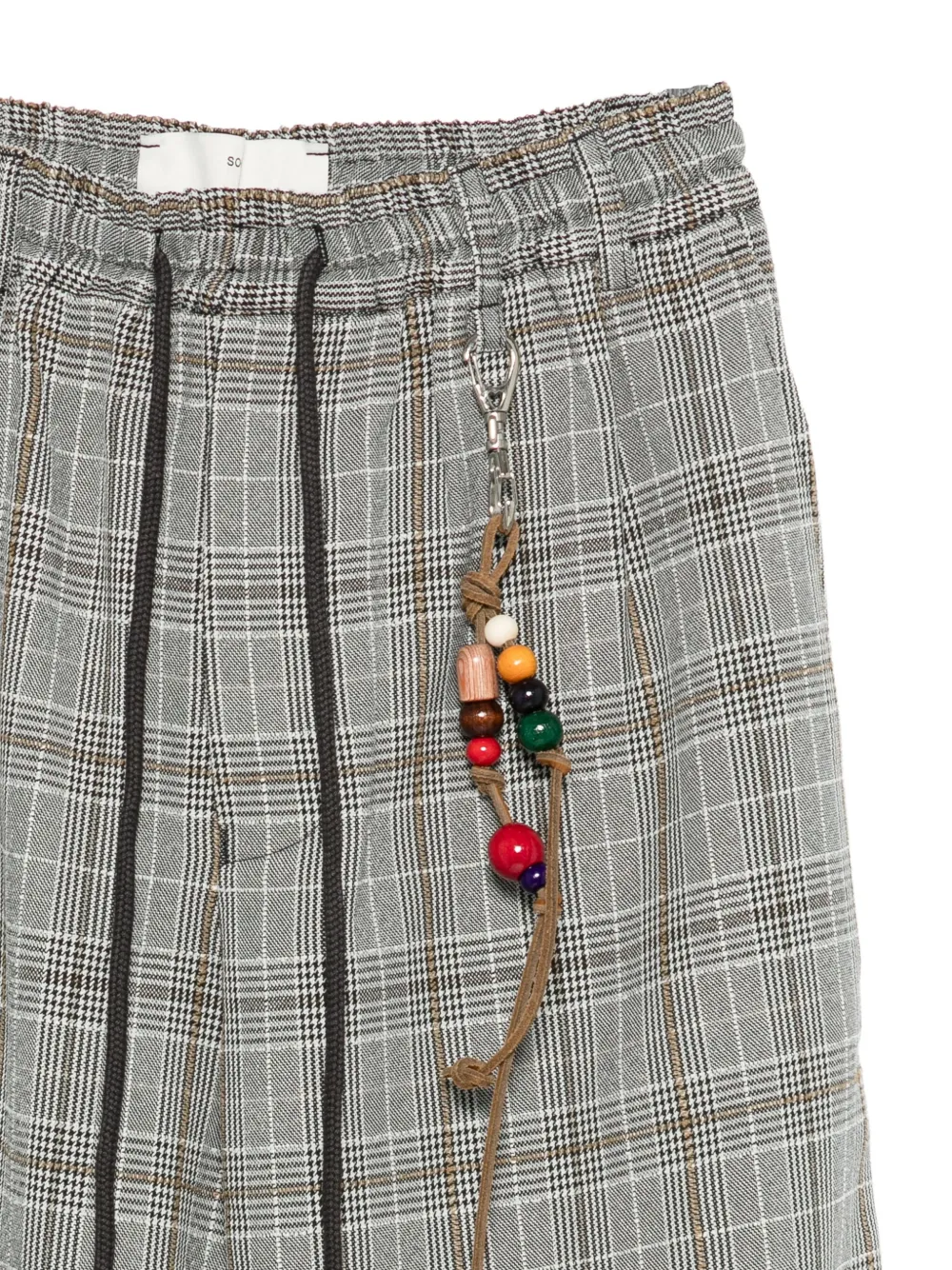 Song For The Mute Geruite broek met trekkoordtaille Grijs