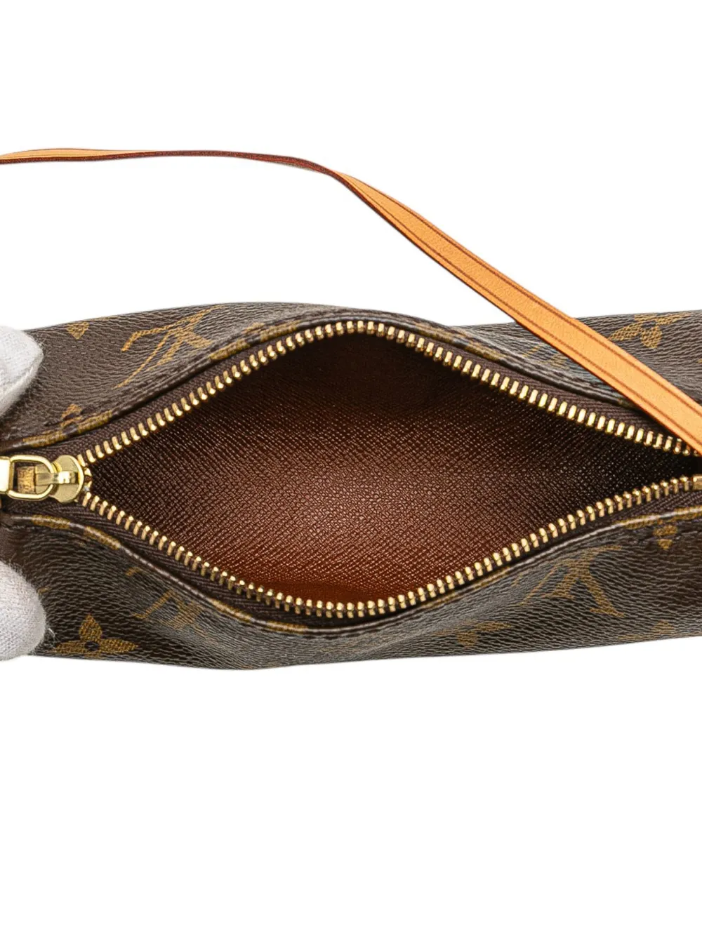 Pre-owned Louis Vuitton 1990-2025 Monogram Papillon Pochette Handbag In Brown
