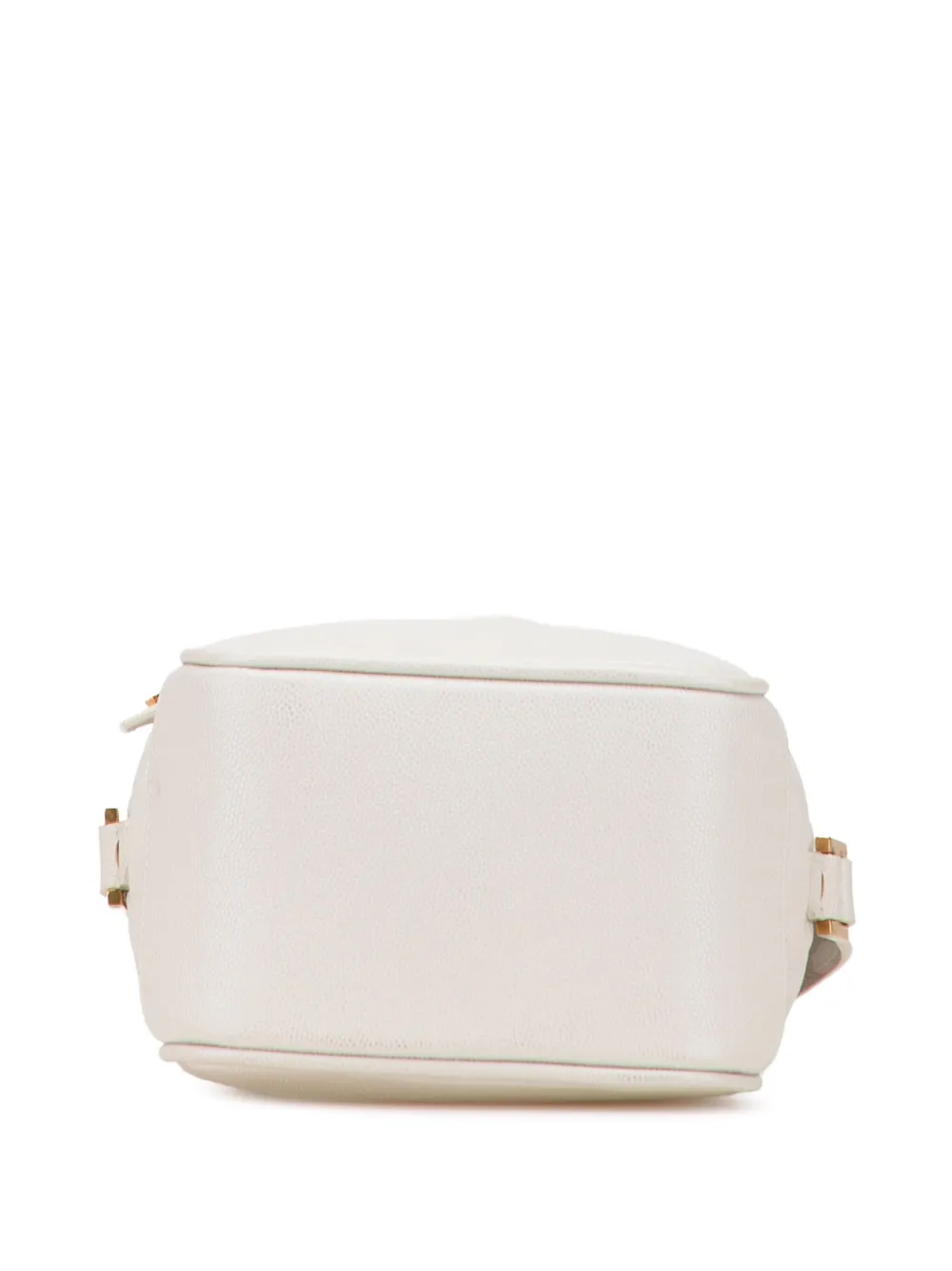 Pre-owned Saint Laurent 2021 Grain De Poudre Quilted 80's Vanity Bag Crossbody Bag In White