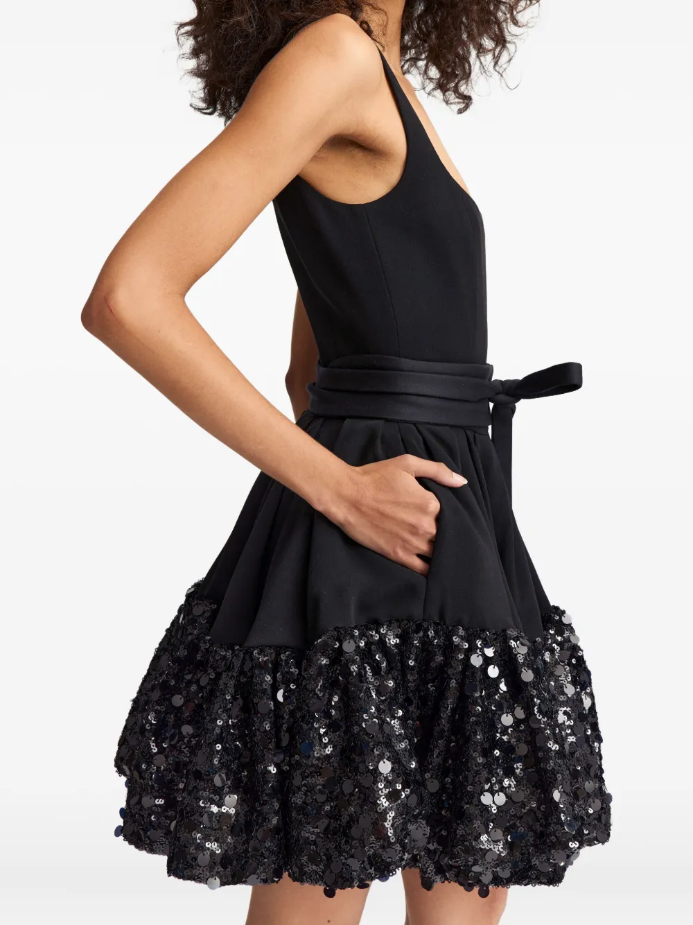 Drina Sequin Belted Mini Dress