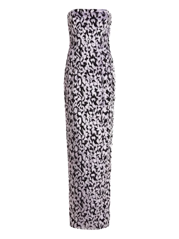 16Arlington Minelli Devore Strapless Midi Dress in Purple