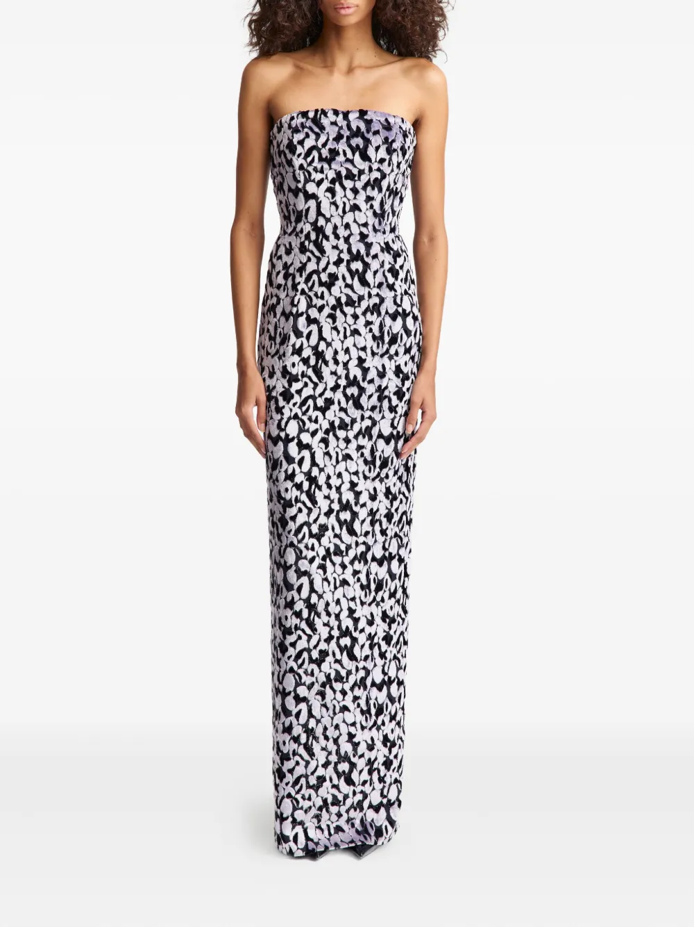 16arlington Minelli Devore Strapless Midi Dress In Multi