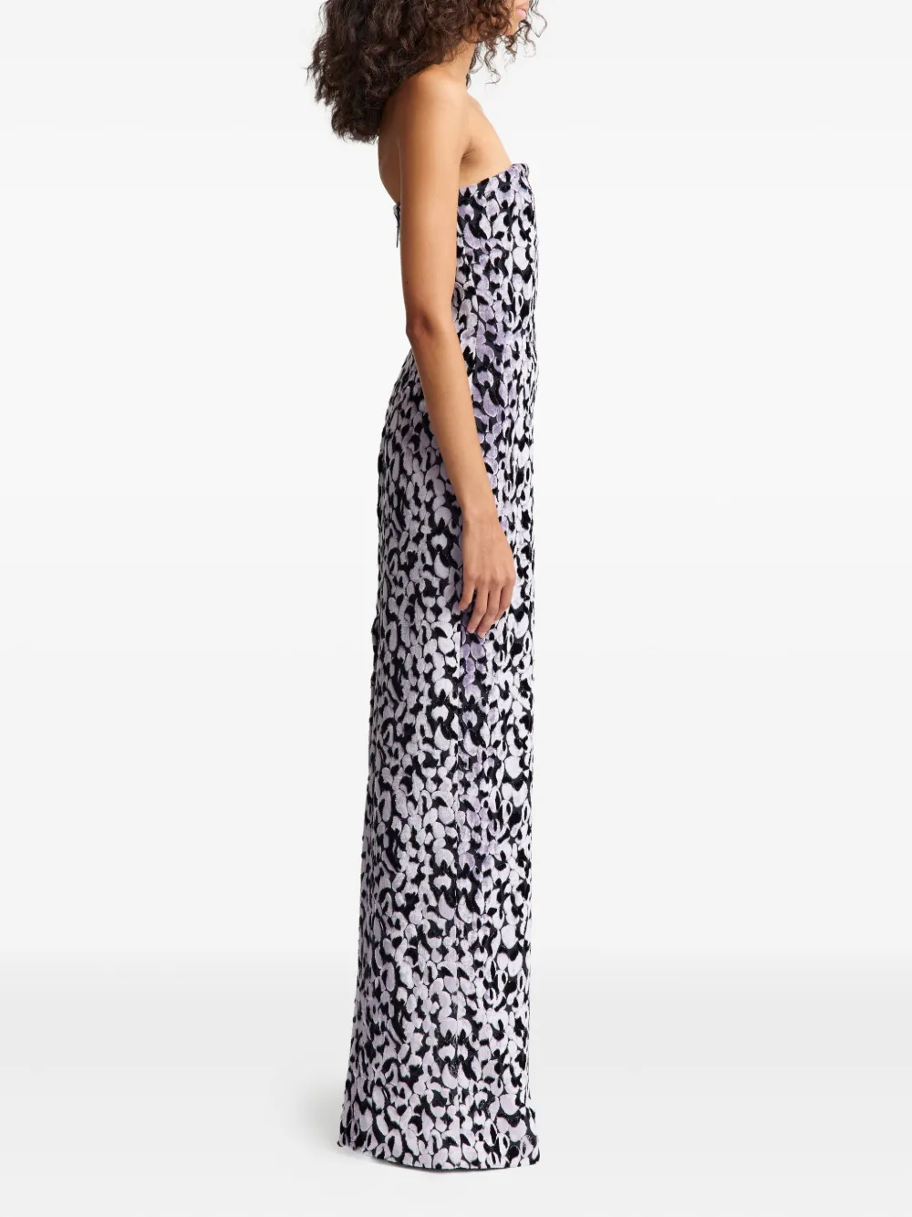 16arlington Minelli Devore Strapless Midi Dress In Multi