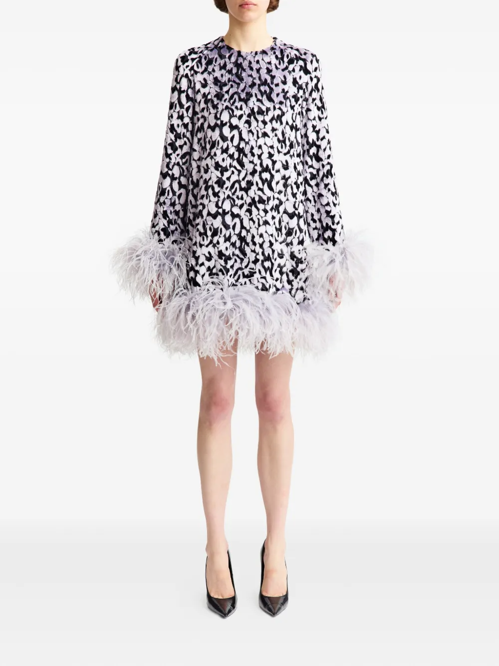 16Arlington Hodi mini-jurk met veren - Paars