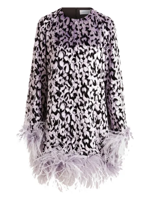16Arlington Hodi devoré feather mini dress