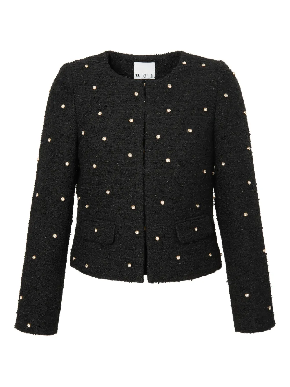 WEILL PARIS tweed rhinestone jacket | Black | Image 1