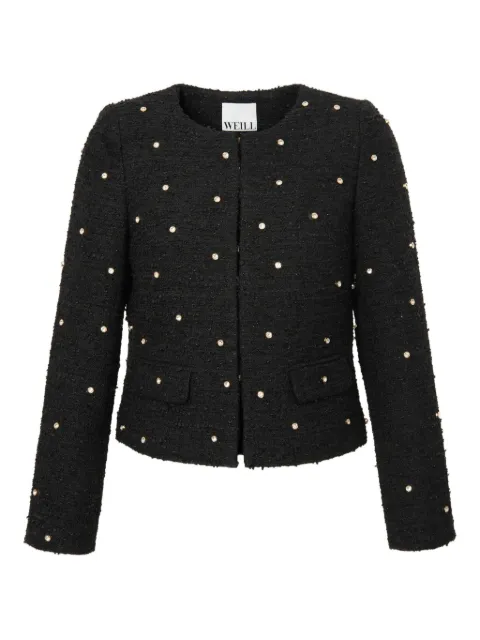 WEILL PARIS tweed rhinestone jacket