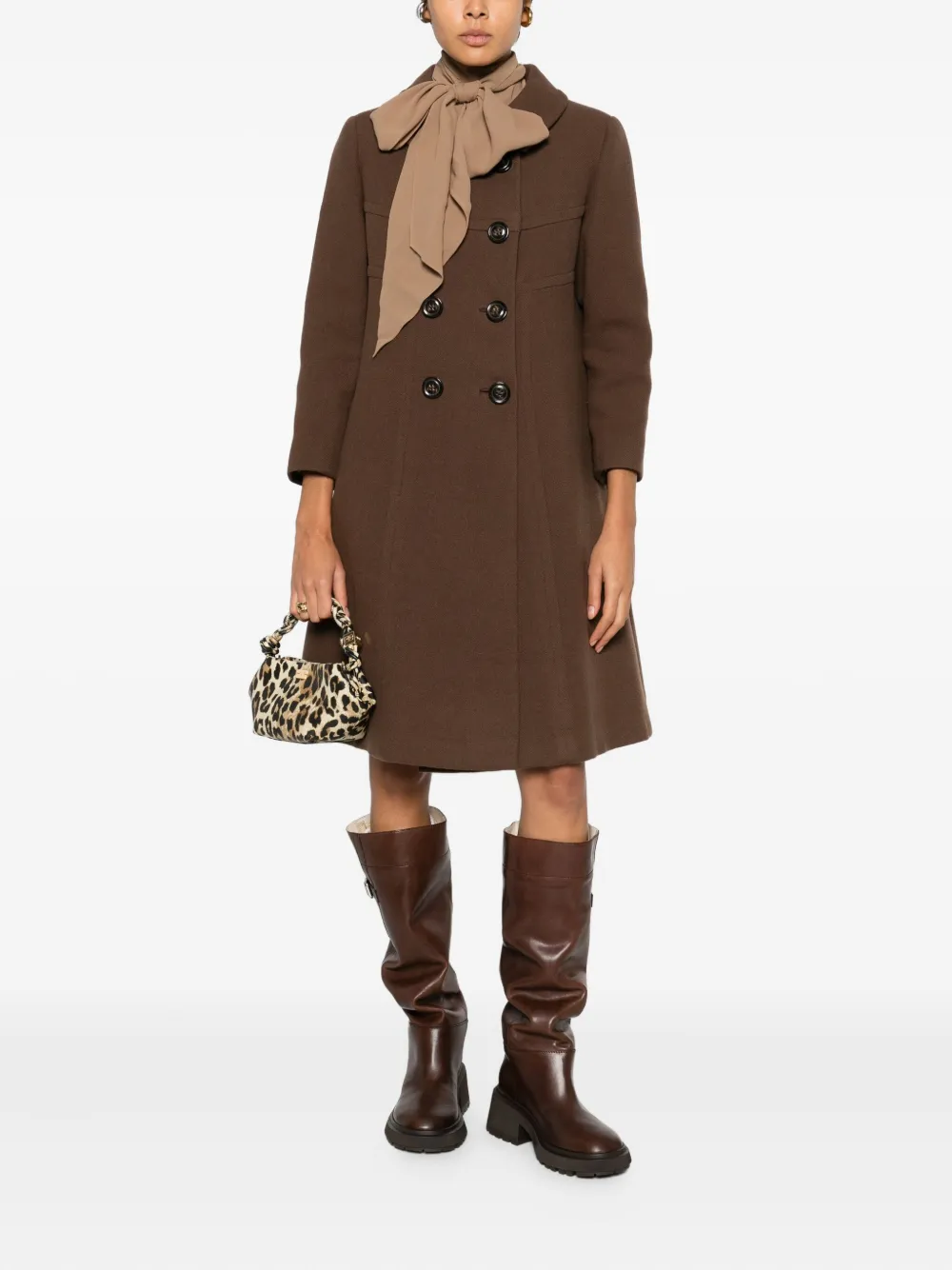 A.N.G.E.L.O. Vintage Cult 60's jas met dubbele rij knopen - Bruin