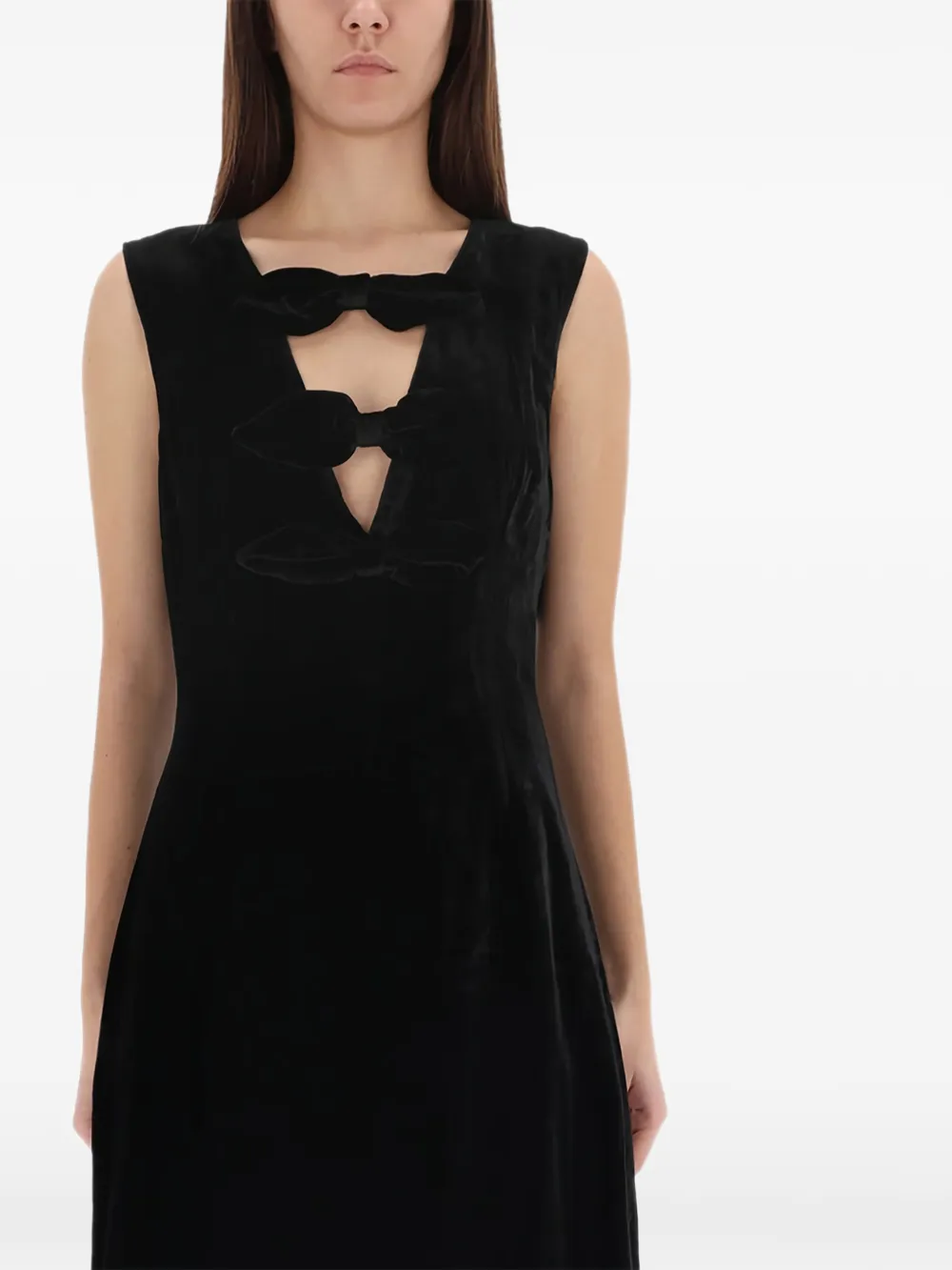 Baum Und Pferdgarten bow detail midi dress - Zwart